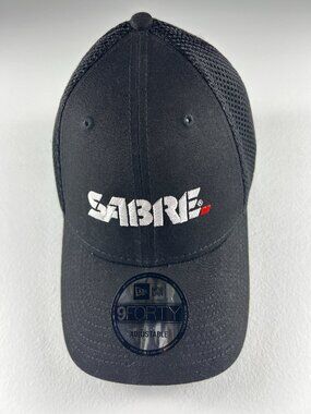 New Era 9Forty Sabre Golf Black Mesh Trucker Hat Adjustable